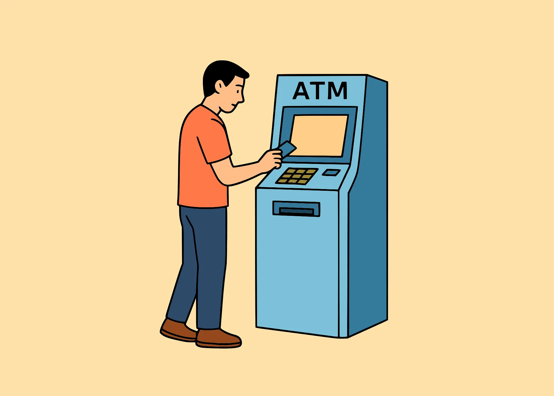 Bitcoin ATM machine illustration