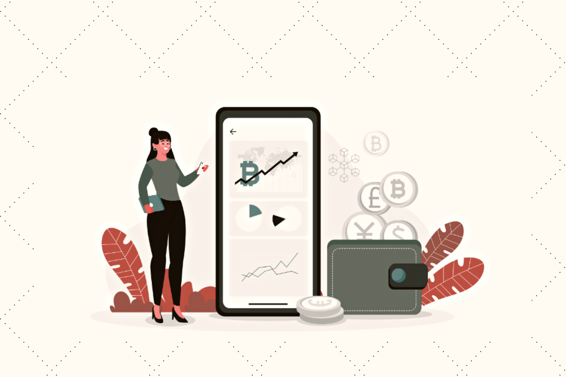 Digital wallet illustration